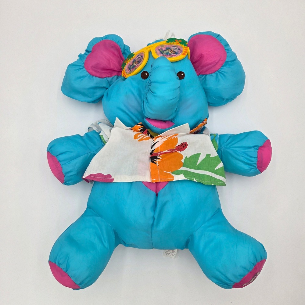 Vintage Fisher Price 18" The Wild Puffalump Elephant Plush 1987 Nylon Glasses